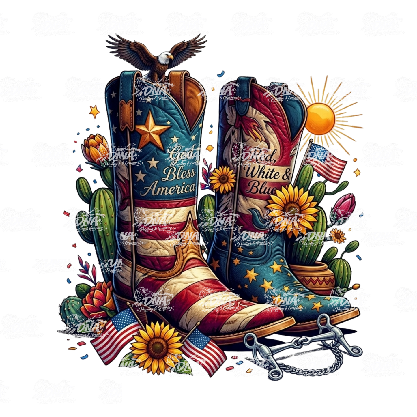 American Flag Boots Tshirt